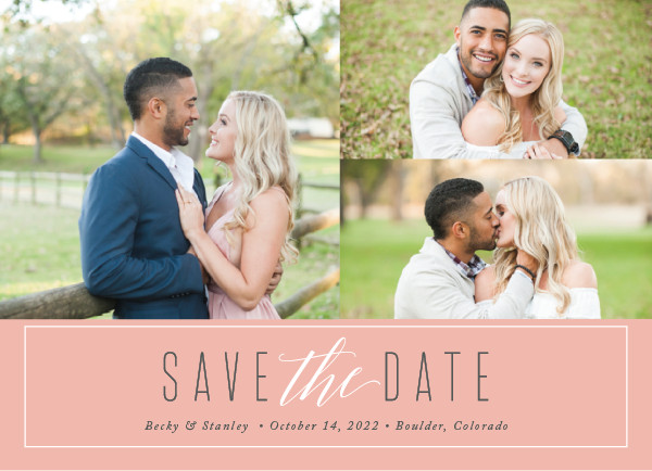 'Opulent (Blush)' Save the Date Card