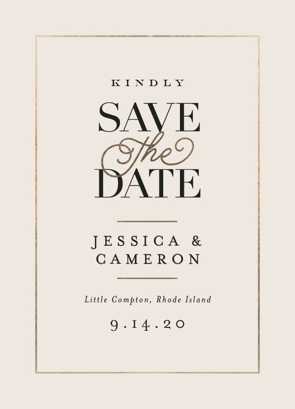 'Ivory Details (Smoke)' Wedding Save the Date