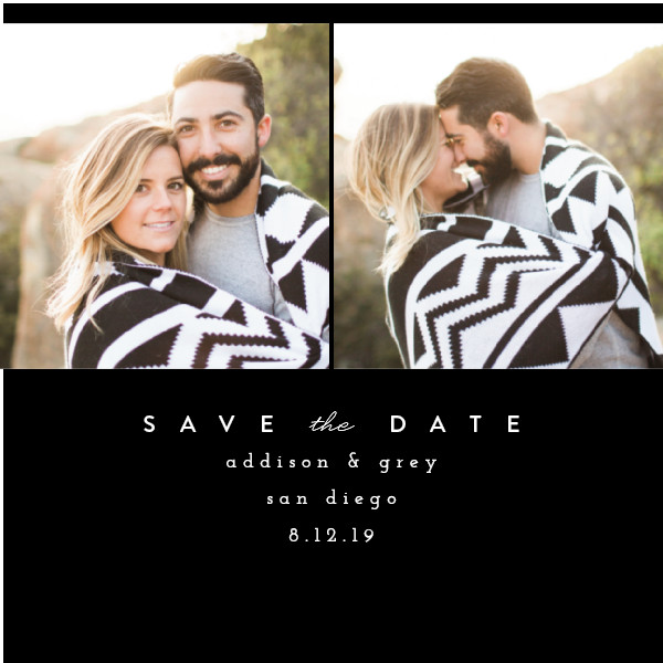 'Simple Date (Tuxedo)' Save the Date Card