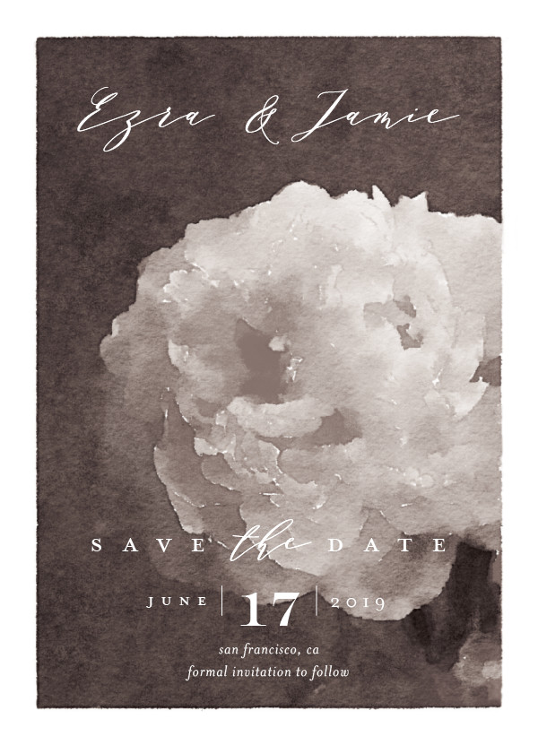 'Peony (Natural)' Save the Date
