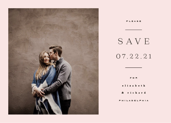 'Editorially (Blush)' Save the Date Card