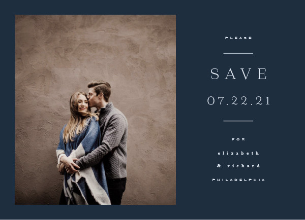 'Editorially (Navy)' Wedding Save the Date