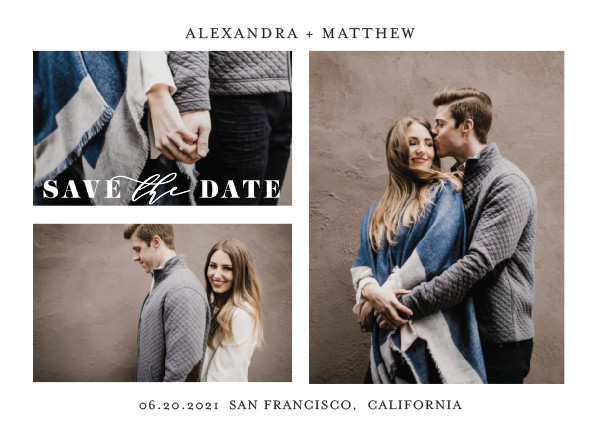 'Triple Photo Save The Date (Cotton)' Multi-photo Save the Dates