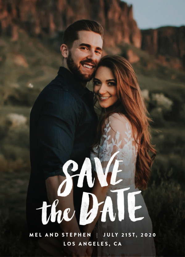 'Brush Type (Cotton)' Save the Date Card