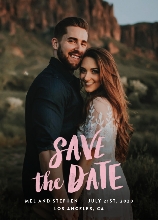 'Brush Type (Cotton Candy)' Wedding Save the Date