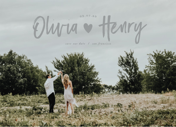 'Hearty (Metallic)' Wedding Save the Date
