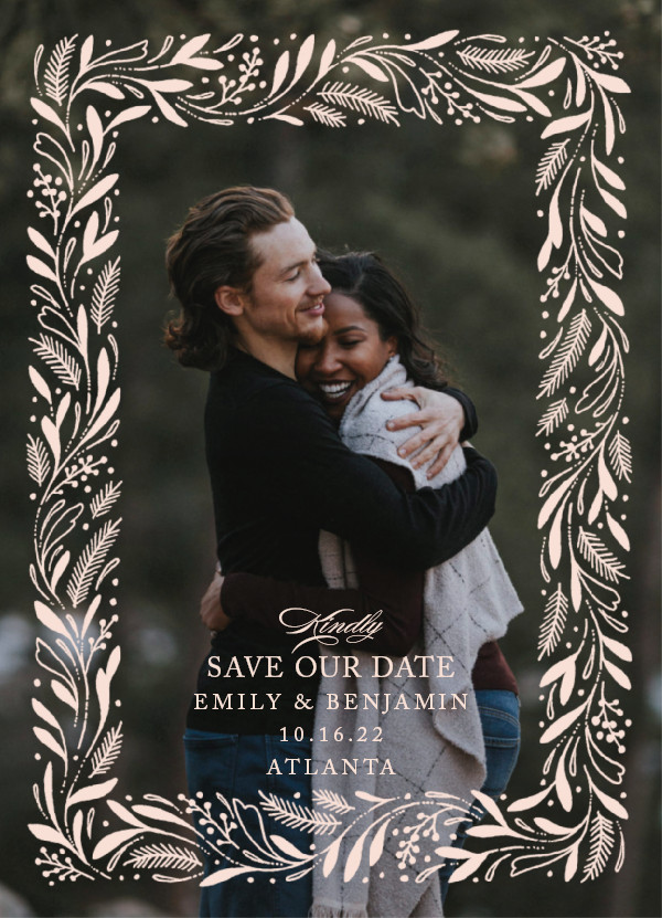 'Botanical Press (Blush)' Wedding Save the Date