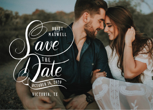 'Stacked Script Save The Date (Sugar)' Save the Date
