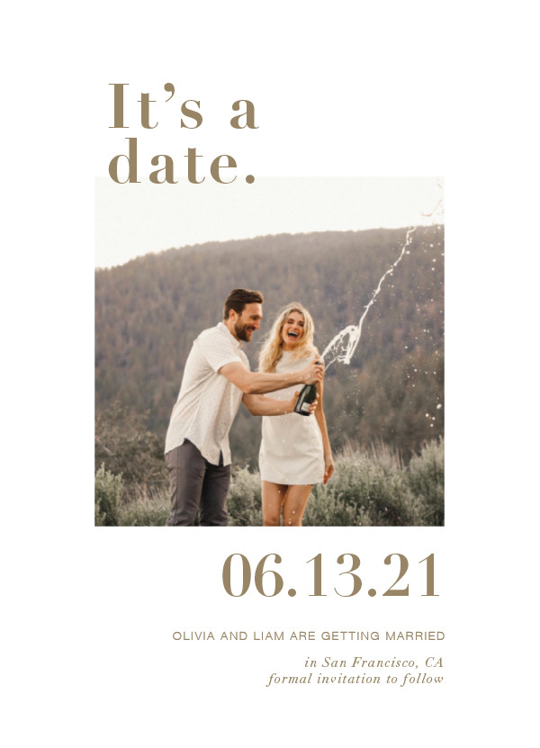 'It's A Date! (Champagne)' Save the Date Card