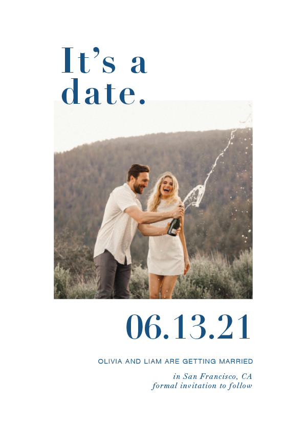'It's A Date! (Ocean)' Blue Save the Dates