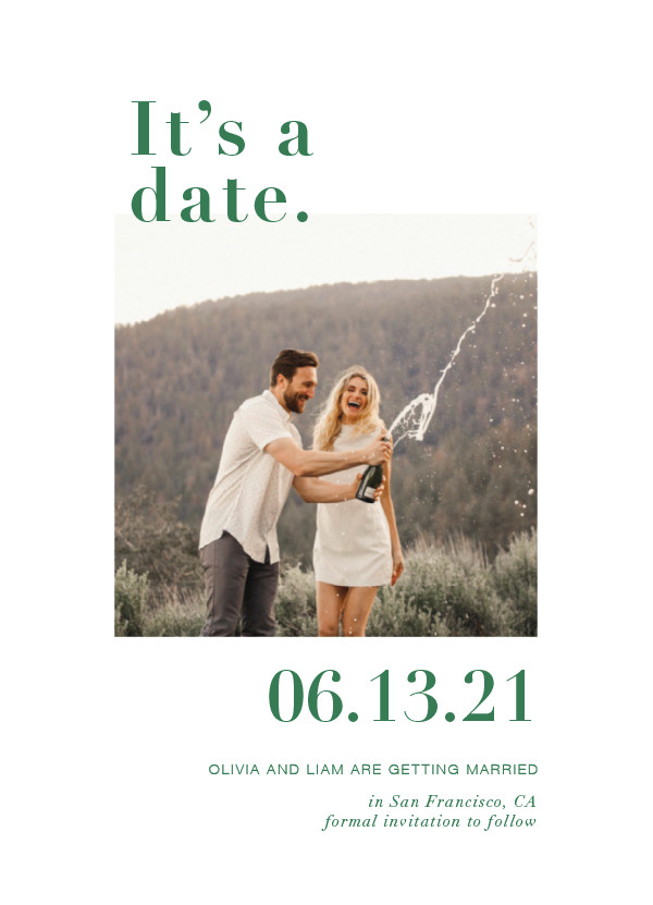 'It's A Date! (Fern)' Wedding Save the Date
