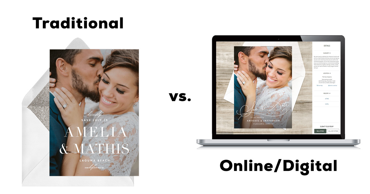 Traditional Save the Date Wedding Cards vs. Online Save the Dates